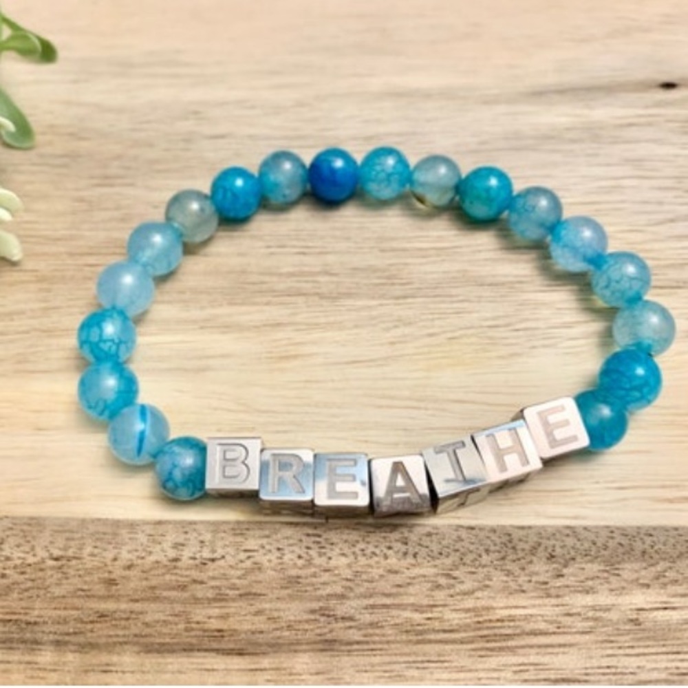 Semiprecious Stone Word Bracelet Handcrafted